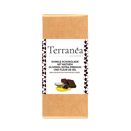Dunkle Schokolade mit Nativem Olivenöl Extra und Fleur de Sel